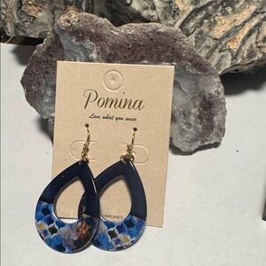 Pomina Blue Teardrop Dangle Earrings